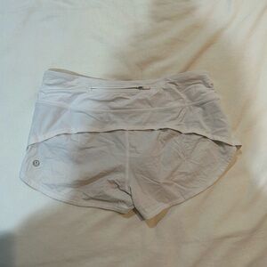 Lulu lemon size 4 white speed up low rise lined shorts